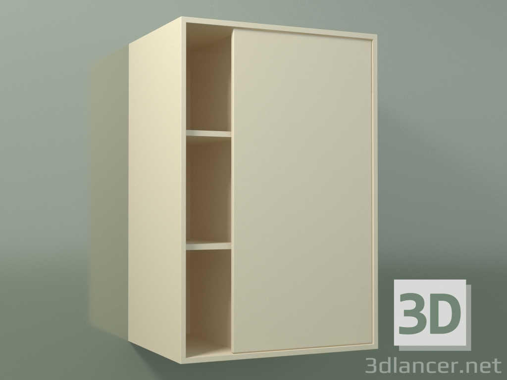 3D Modell Wandschrank mit 1 rechten Tür (8CUCBDD01, Knochen C39, L 48, P 36, H 72 cm) - Vorschau
