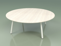 कॉफी टेबल 012 (धातु दूध, मौसम प्रतिरोधी सफेद रंग का सागौन)