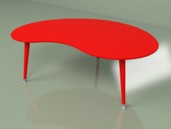 Coffee table Kidney monochrome (red)