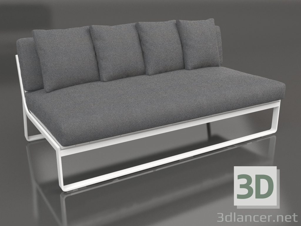 modèle 3D Canapé modulable, section 4 (Blanc) - preview