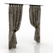 3d Silk curtains with magnetic pickup model buy - render