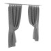 3d Silk curtains with magnetic pickup model buy - render