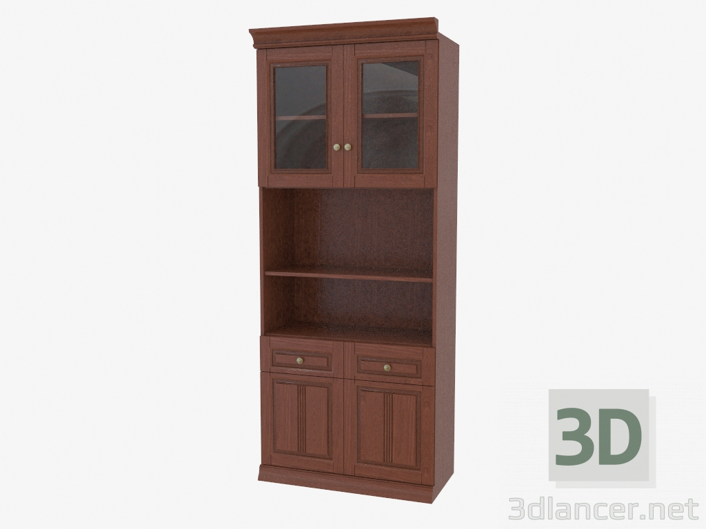 3d модель Шкаф книжный для кабинета (3841-17) – превью