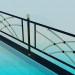 3d model Railing with golden elements - preview