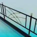 3d model Railing with golden elements - preview
