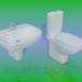 3d model Toilet with washbasin - preview