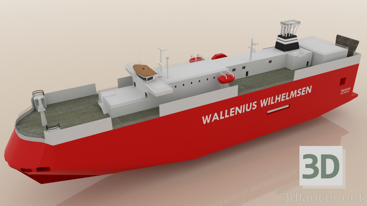 3D MV Üç renkli gemi modeli satın - render