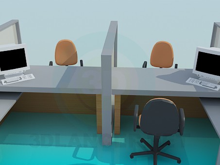3d model Office workspace - preview