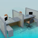 3D modeli Office çalışma alanı - önizleme