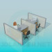 modello 3D Area di lavoro di ufficio - anteprima