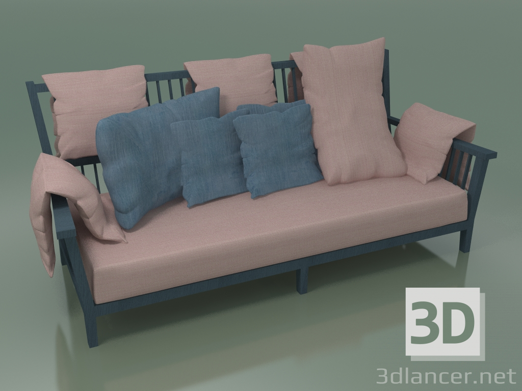 modèle 3D Canapé (03, bleu) - preview