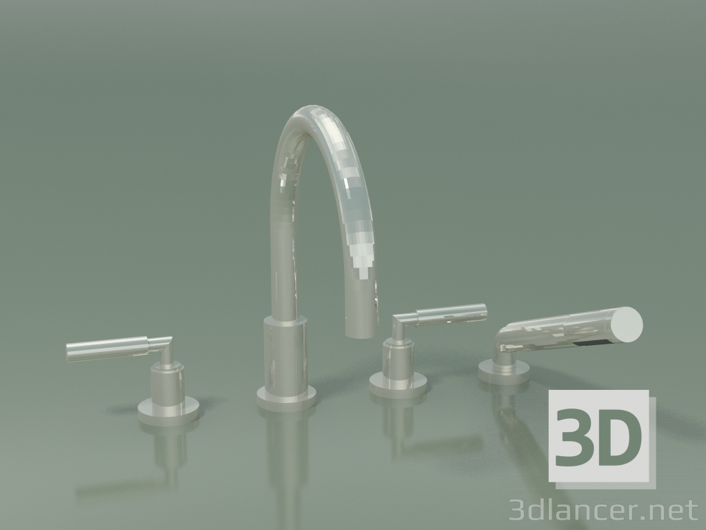 3D modeli Küvet için duş seti, yandan montaj için (27512882-08) - önizleme