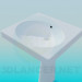 3D modeli Kare lavabo - önizleme