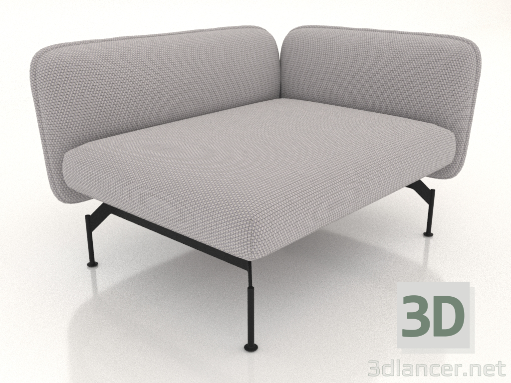 3D modeli Kanepe modülü 1,5 koltuklu, sağda kol dayamalı - önizleme