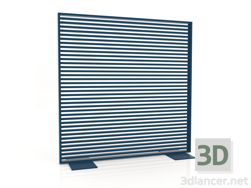 3D Modell Aluminiumtrennwand 150x150 (Graublau) - Vorschau