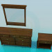 3d model dressing table and cabinet - preview