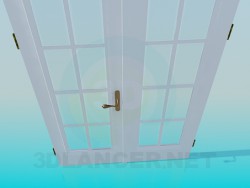 Double door with glass