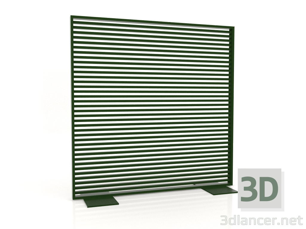modello 3D Parete divisoria in alluminio 150x150 (Verde bottiglia) - anteprima