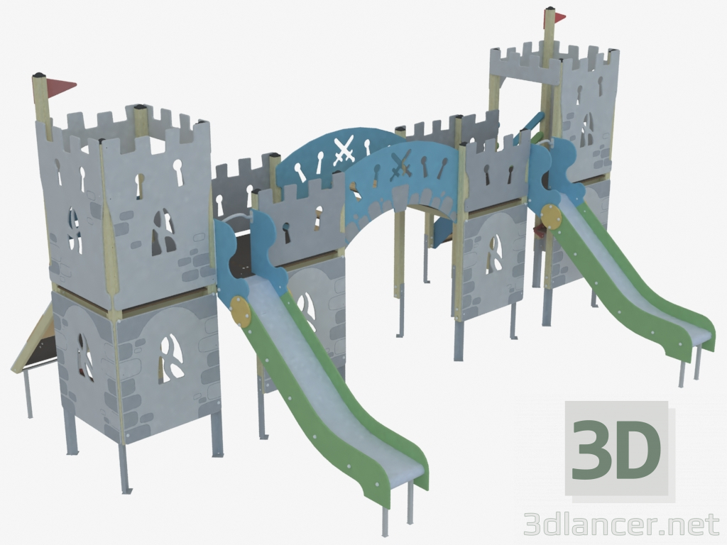 3 डी मॉडल बच्चों का खेल परिसर किला (5507) - पूर्वावलोकन