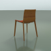 3D modeli Sandalye 0329 (4 ahşap ayak, ön kaplamalı, tik görünümlü) - önizleme