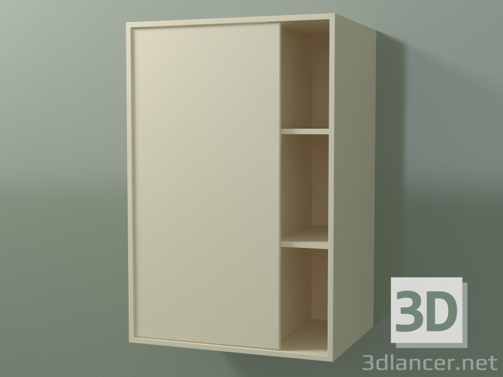 3D Modell Wandschrank mit 1 linken Tür (8CUCBDS01, Knochen C39, L 48, P 36, H 72 cm) - Vorschau