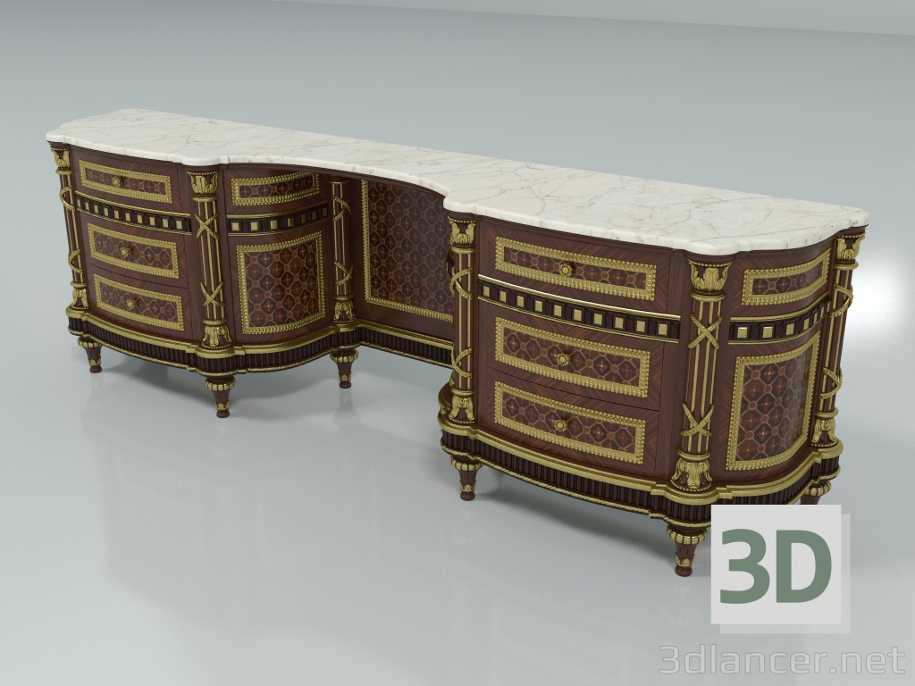3 डी मॉडल ड्रेसिंग टेबल (कला। F19 I) - पूर्वावलोकन