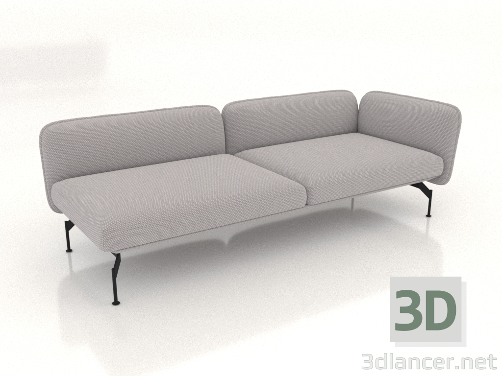 3D Modell Sofamodul 2,5 Sitzplätze mit Armlehne rechts - Vorschau