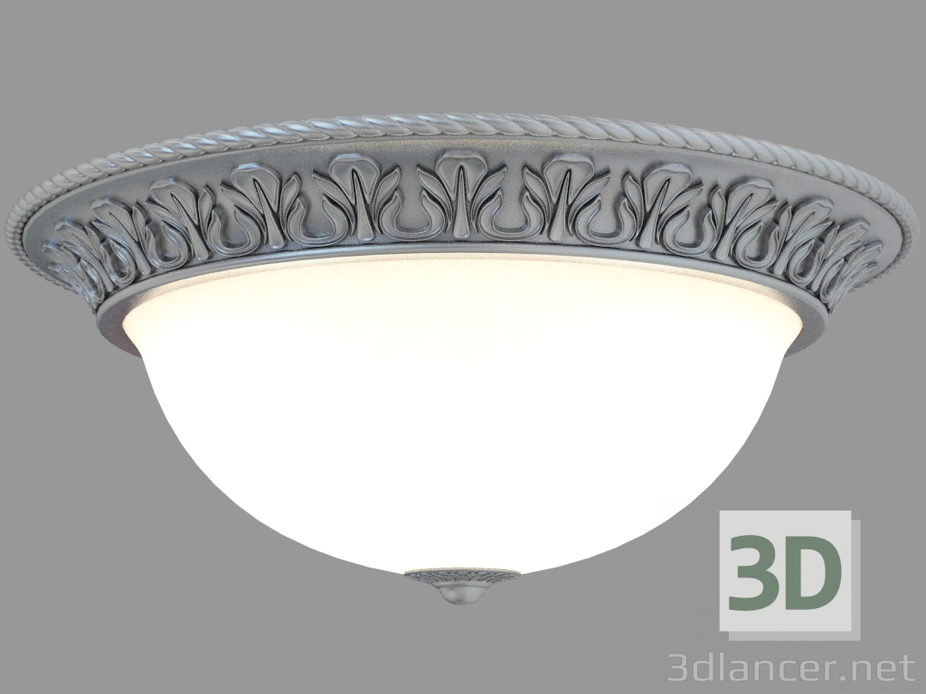 modello 3D luce di soffitto con una bolla di vetro (C110154 3-50) - anteprima