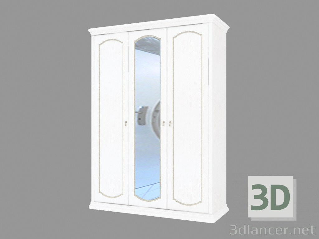 3d модель Шкаф 3-х дверный с зеркалом (1695х2330х647) – превью