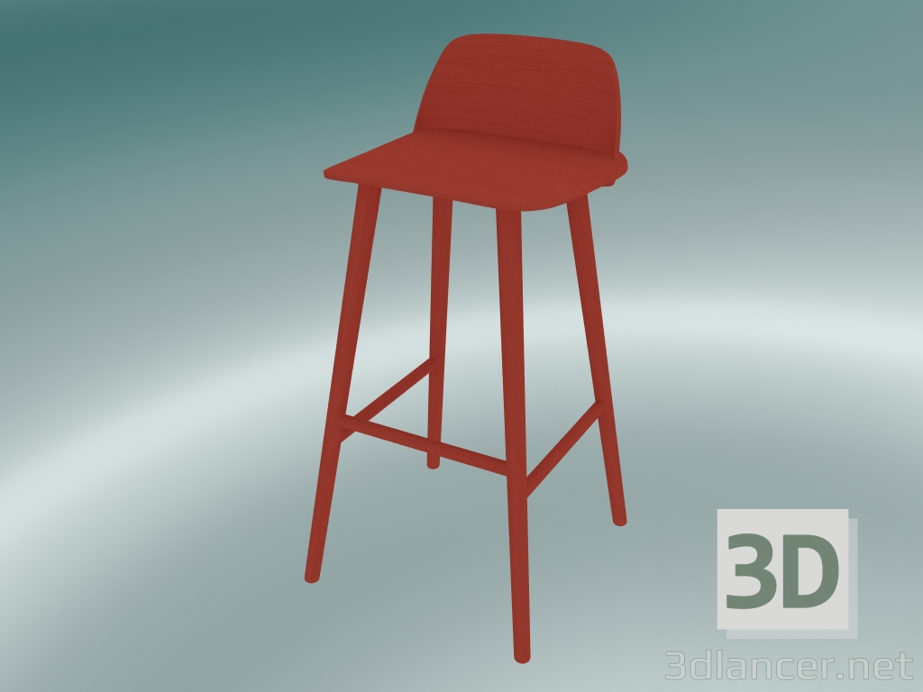 3D Modell Barhocker Nerd (75 cm, Rot) - Vorschau