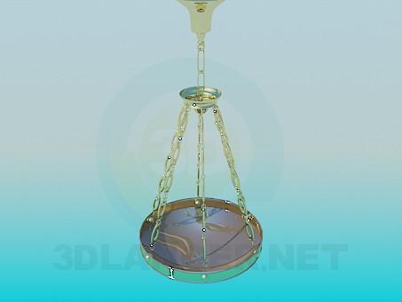 3d model Chandelier with gold-plated chains - preview