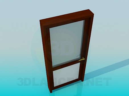 modello 3D Porta con vetro smerigliato - anteprima