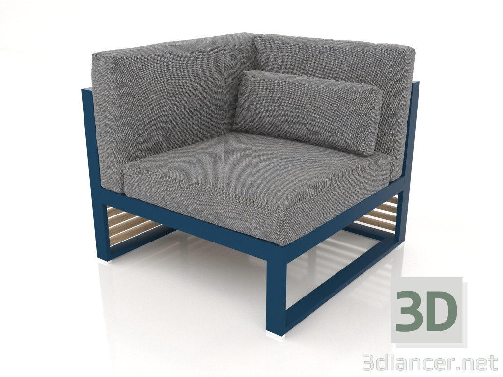 modèle 3D Canapé modulable, section 6 gauche, dossier haut (Gris bleu) - preview