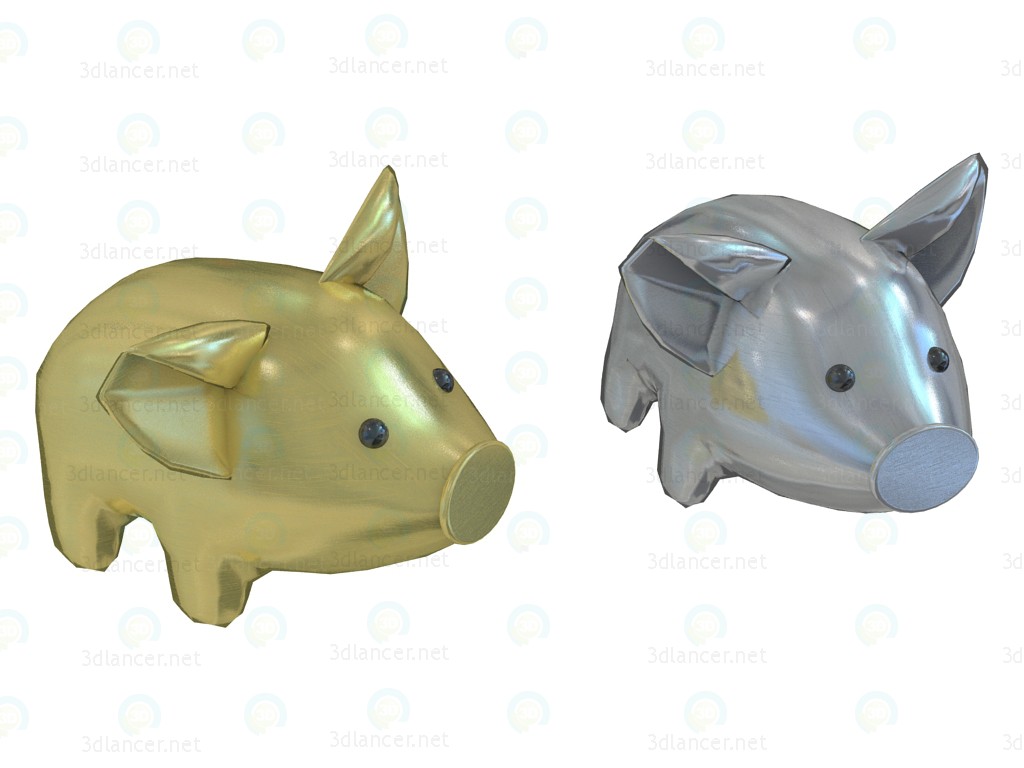 modello 3D Grande maiale cuscino Aquarama - anteprima