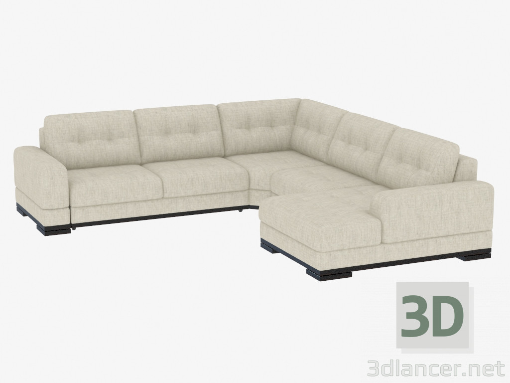 3d model Corner sofa with ottoman - preview