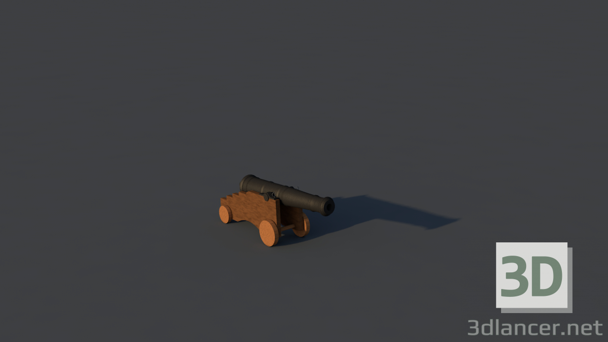 3D modeli Yüksek açı silah - önizleme