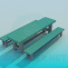 3d model The table with benches - preview