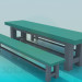 modèle 3D La table avec bancs - preview