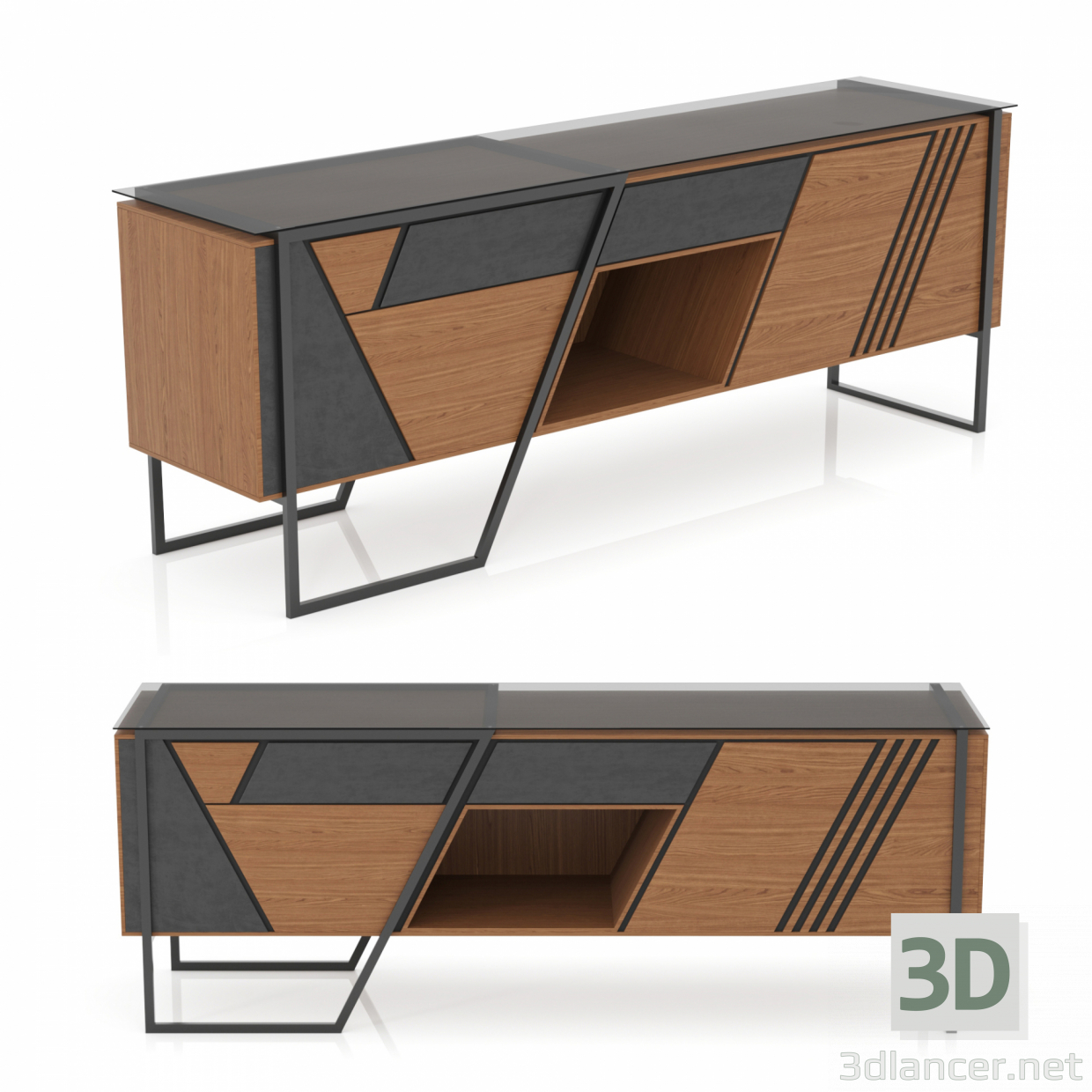 Mesa de TV moderna 3D modelo Compro - render