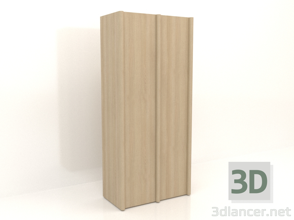 3d model Wardrobe MW 05 wood (1260x667x2818, wood white) - preview