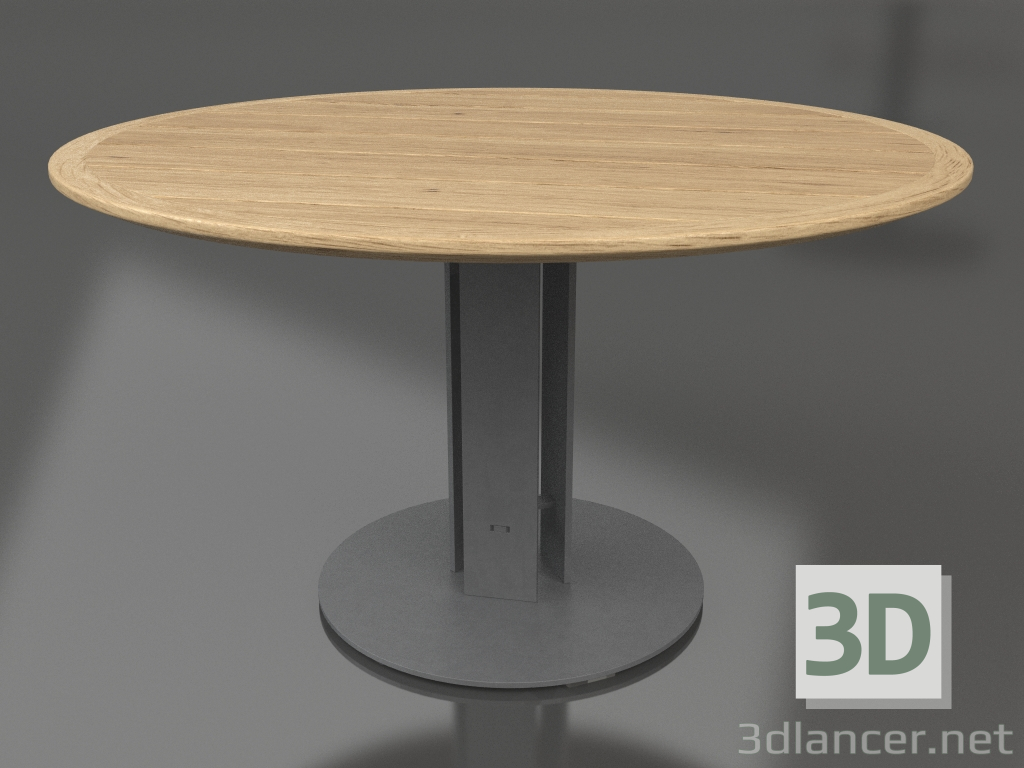 modèle 3D Table à manger Ø130 (Anthracite, bois Iroko) - preview