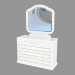 3d model Dresser for a bedroom with a mirror (1341x888x489) - preview