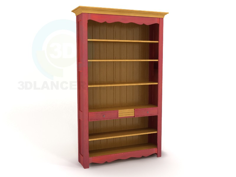 3d модель Книжный шкаф Гранж – превью