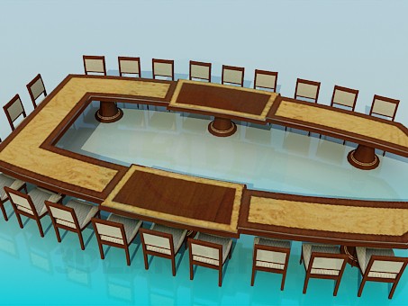 modello 3D Un tavolo per riunioni - anteprima