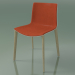 modèle 3D Chaise 0358 (4 pieds en bois, avec garniture avant, polypropylène PO00101, chêne blanchi) - preview