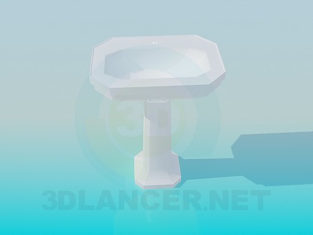 modello 3D Lavabo con facce sullo stelo - anteprima