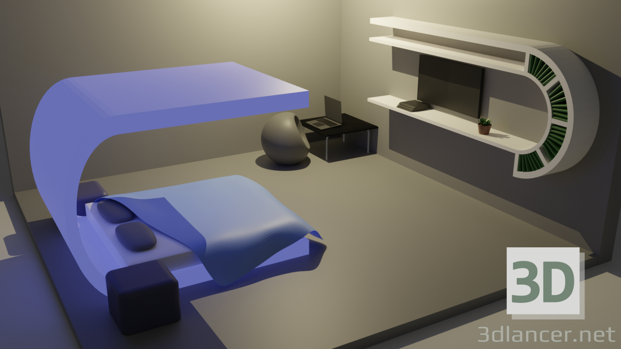 3d модель кімната – превью