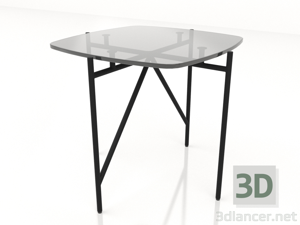 modello 3D Tavolo basso 50x50 con piano in vetro - anteprima