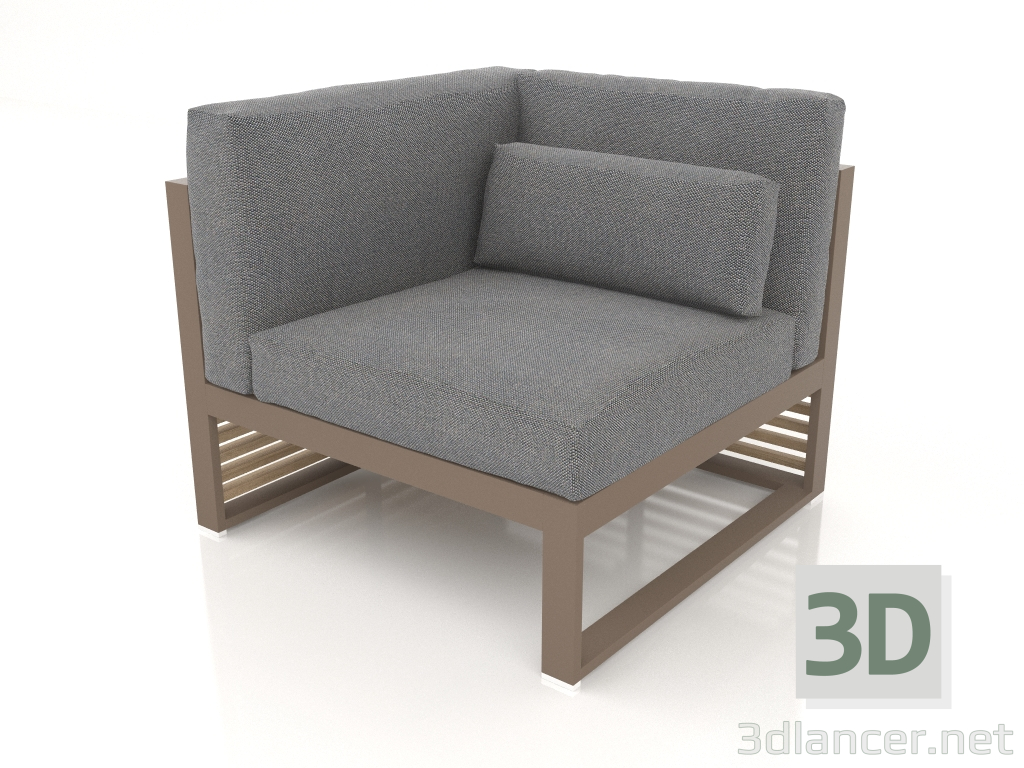 3D modeli Modüler kanepe 6. bölüm sol, yüksek arkalık (Bronz) - önizleme