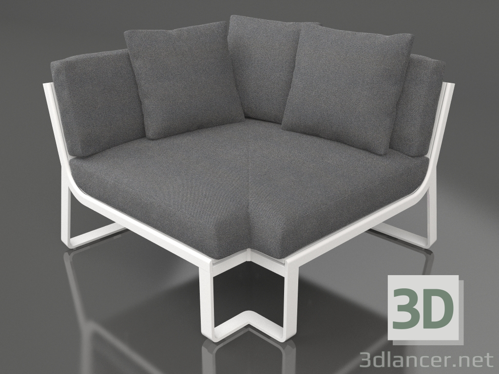 modèle 3D Canapé modulable, section 6 (Blanc) - preview